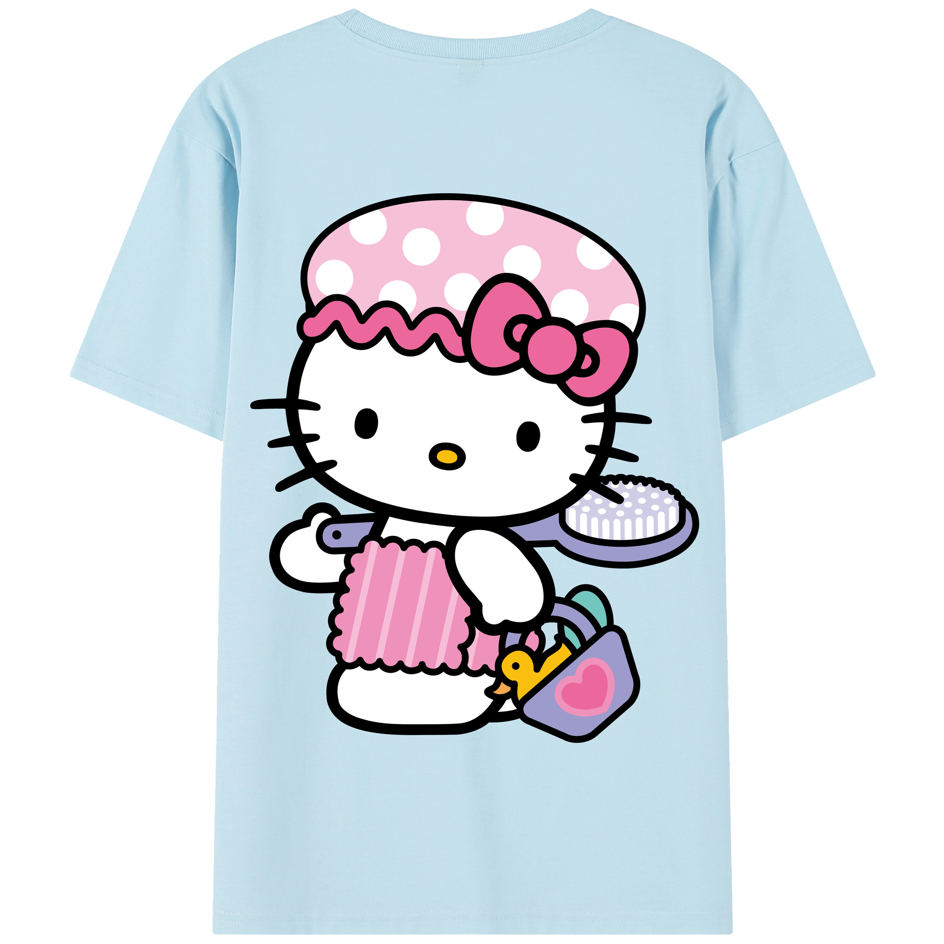 （画像用） Hello Kitty ハローキティ 綿100％半袖Tシャツ（背面プリント）